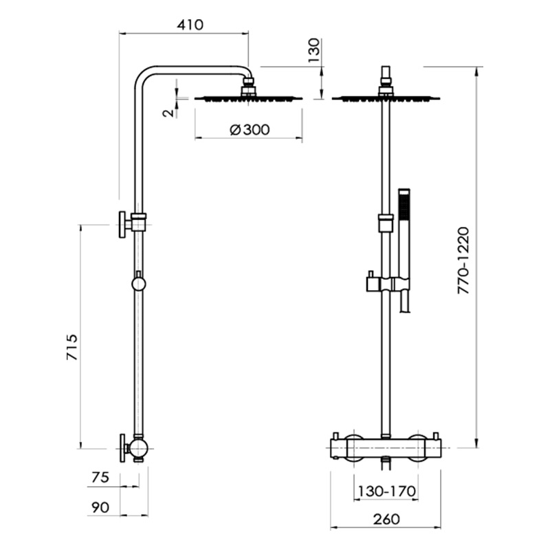 душова колонка з термостатом Loop