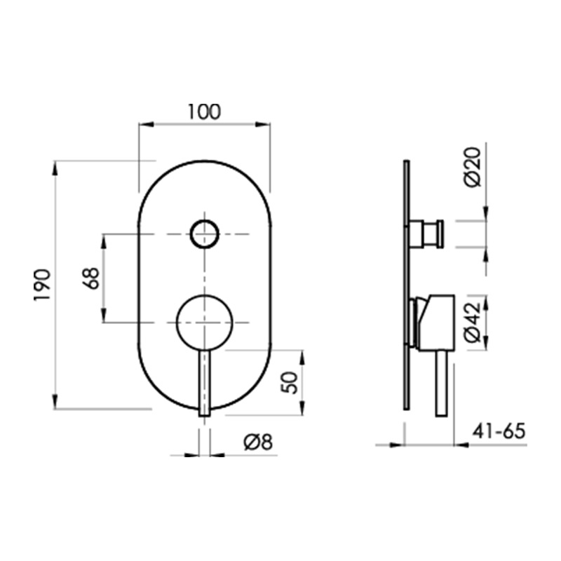 змішувач термостатичний для душу настінний Loop