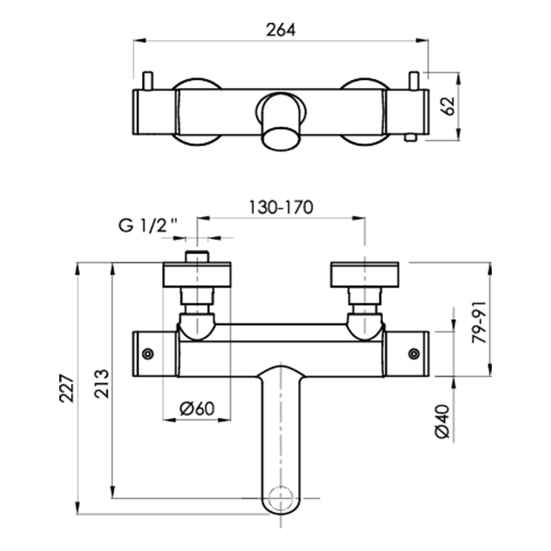термостатичний змішувач для ванни і душу Loop